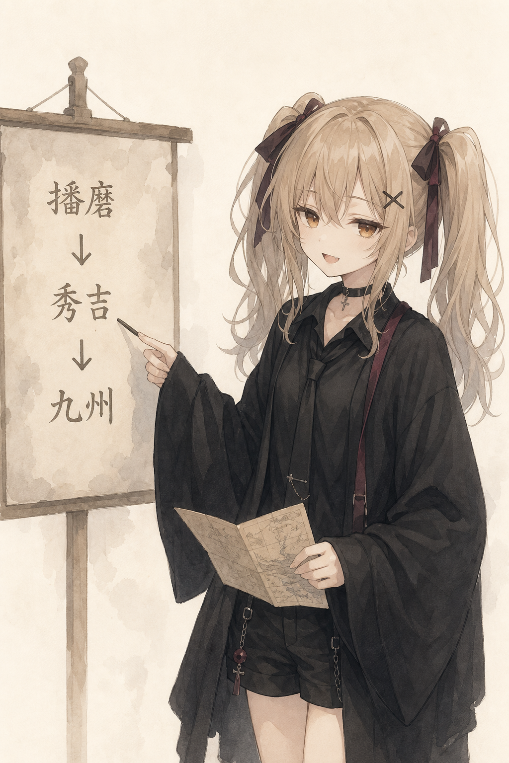 黒田官兵衛の学習ルートを案内する美影の表紙イラスト