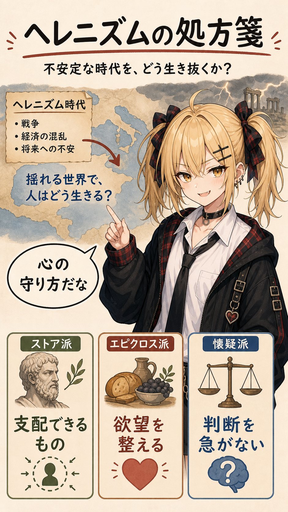 ヘレニズムの処方箋。支配できるもの、欲望、判断の急ぎすぎを整理する。